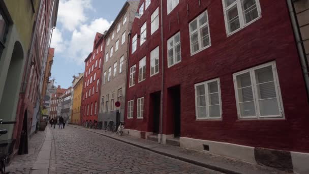 Κοπεγχάγη Δανία Οκτώβριος 2022 Μια Άποψη Των Τυπικών Προσόψεων Σπίτι — Αρχείο Βίντεο