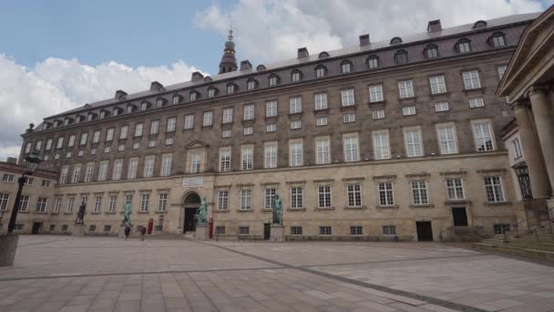 Kopenhag Danimarka Ekim 2022 Şehir Merkezindeki Christiansborg Sarayı Nın Avlusuna — Stok video