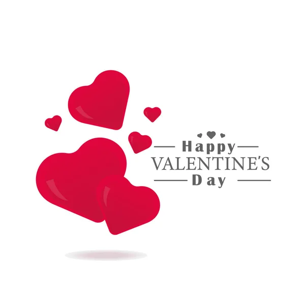 Ploché Valentýnské Přání Prapor Plakát Leták Visícími Růžovými Srdci Vektorová — Stockový vektor