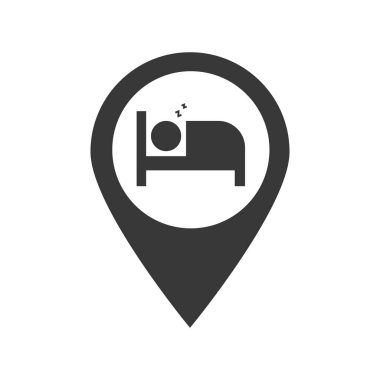 hostel coğrafi konum izole vektör düz illüstrasyon