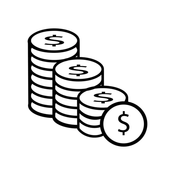 Finanzas Monetarias Ilustración Vectorial Plana Simple Símbolo Negro Sobre Fondo — Vector de stock