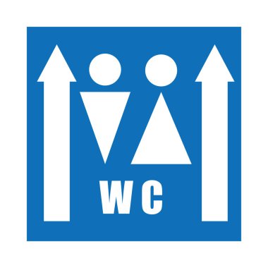 Basit WC dikdörtgen bilgi imza simgesi illüstrasyonu