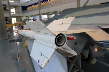 Uçaksavar hava savunma füze nozüllerini kapatın. arka taraf görünümü. 