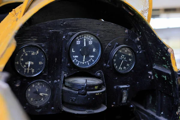 Instruments Cockpit Avion Panneau Commande Dans Vieux Cockpit Avion — Photo
