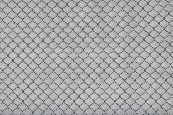 Chain Link Fence Wire Mesh Steel Metal Background White Concrete — Stock fotografie