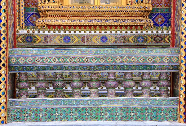 Mooi Patroon Van Traditionele Thaise Kunst Korideur Balkon Versierd Uit — Stockfoto