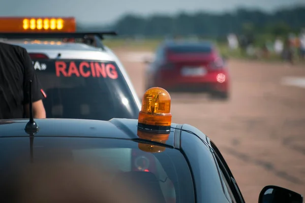 Light beacon on the car. Car racing. Motorsport. Car. The safety car