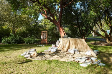 Glasnevin, Dublin, İrlanda 'daki Ulusal Botanik Bahçesinde Eski Kırsal Tabak Sergisi