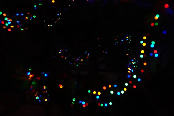 Urlaub Verschwommen Bokeh Hintergrund Glitzern Lichteffekt Party Unscharfe Farbe Licht — Stockfoto