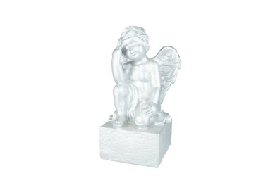 Beyaz arka plan üzerinde izole seramik melek