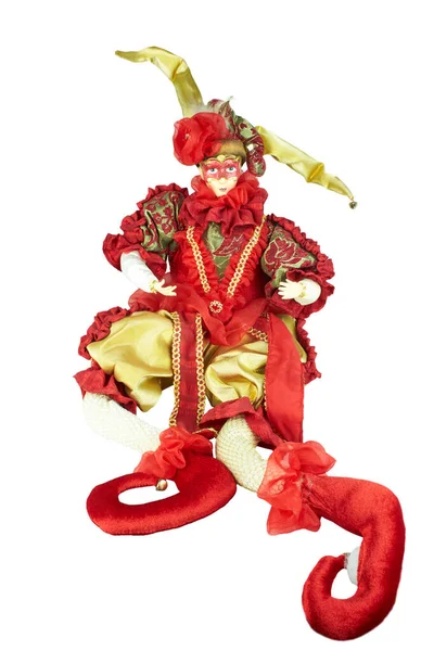 Dekoracyjny Błazen Elf Doll Izolowany Białym Tle — Zdjęcie stockowe