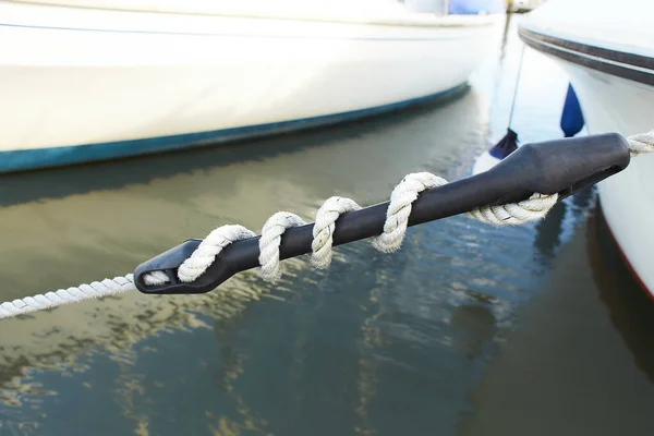 Compensador Amarração Tensão Corda Detalhe Barco — Fotografia de Stock