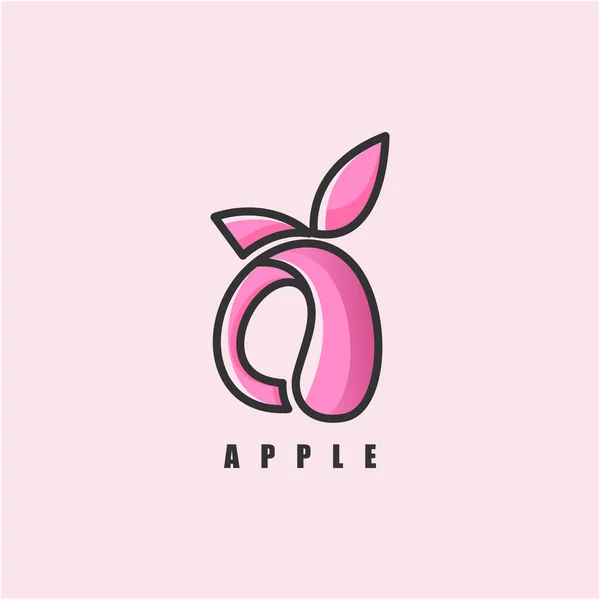 Apfel Illustration Logo Vorlage — Stockvektor
