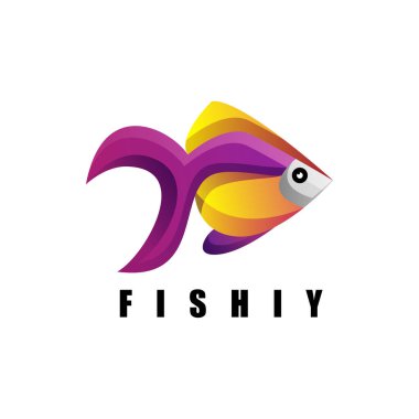 balık renkli logo tasarım şablonu