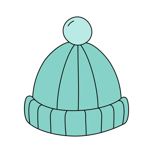 Χειμωνιάτικο Καπέλο Χαριτωμένο Είδωλο Εικονογράφηση Διανύσματος Απομονωμένη Λευκό Φόντο — Διανυσματικό Αρχείο