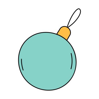 Çizgi film tarzında Noel oyuncağı. Vektör illüstrasyonu beyaz arkaplanda izole edildi