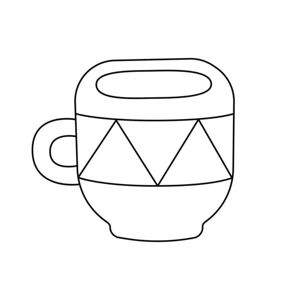 Kopp Med Eller Kaffe Vektorikon Doodle Stil Mugg Varm Dryck — Stock vektor