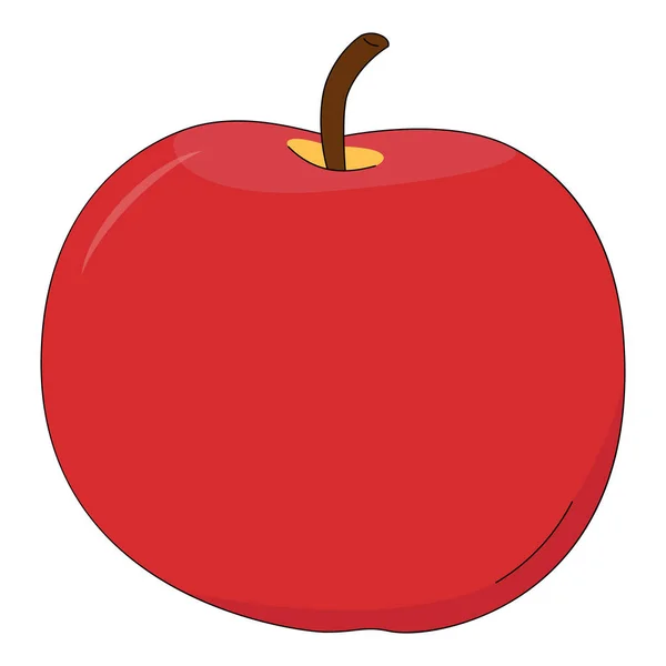 ภาพเวกเตอร ของแอปเป ผลไม ในสไตล การ นแยกจากพ นหล ขาว — ภาพเวกเตอร์สต็อก