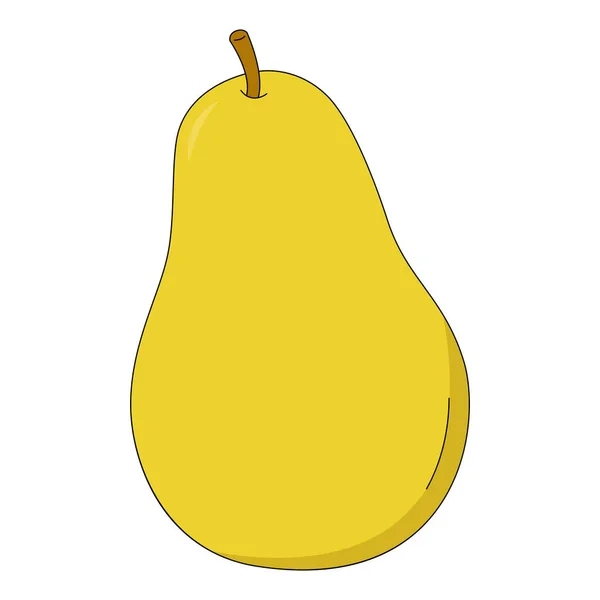 Vector Illustration Pear Fruit Cartoon Style Isolated White Background — Stock vektor