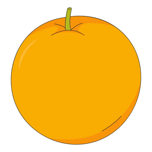 Vektor Illustration Orange Frukt Tecknad Stil Citrus Isolerad Vit Bakgrund — Stock vektor