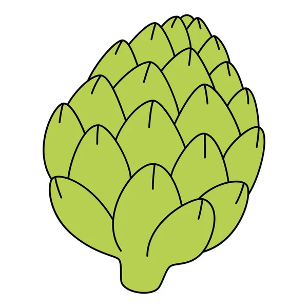 Cartoon Flower Bud Artichoke Symbol Property Nutrition Vector Illustration Vegetable — Vetor de Stock