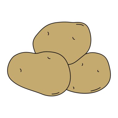 Cartoon vector illustration of potato isolated on white background. Ripe fresh vegetable for cooking, source of vitamins