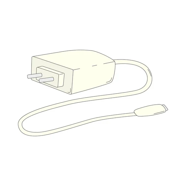Мультфільм Векторна Ілюстрація Зарядного Пристрою Телефону Пристрій Зарядки Мобільного Ізольованого — стоковий вектор