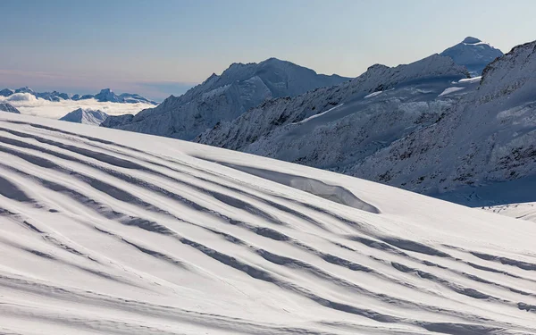 Montanha Coberta Neve Com Céu Azul Jungfrau Interlaken Suíça Início — Fotografia de Stock