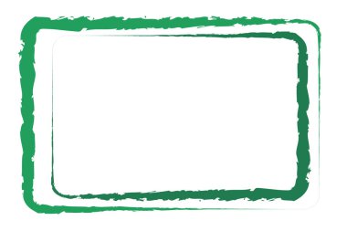 Tırtıklı fırça darbesi şeklinde çift duvar dairesi çerçeve ve beyaz arkaplanda iki yeşil renk tonu.