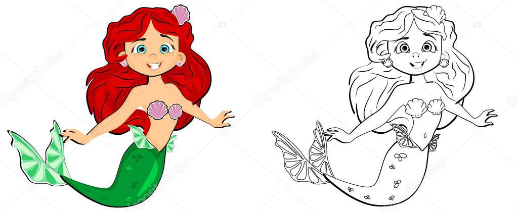 colored and coloring cutes mermaids