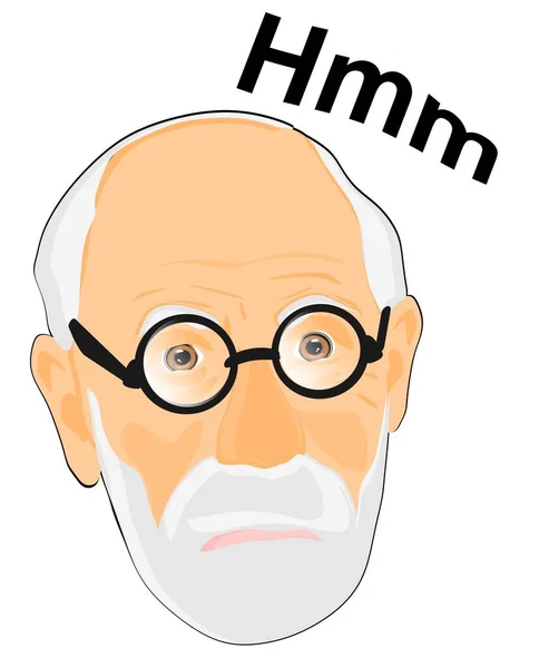 Sigmund Freuds Ansikte Sorgligt — Stockfoto