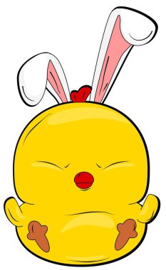 Küçük sarı civciv bir tavşan gibi