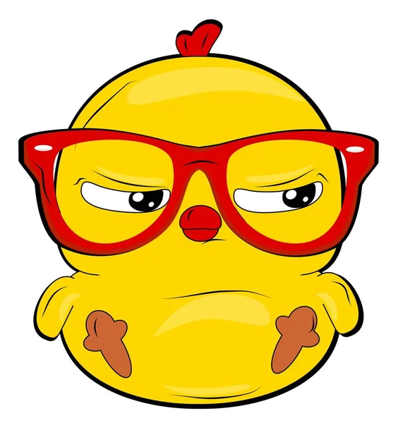 小黄小鸡 戴着红色眼镜 图库照片