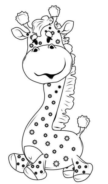 Söt Färg Giraff Vit Bakgrund — Stockfoto