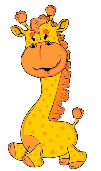 Little Smiling Giraffe White Background — Stock Photo, Image