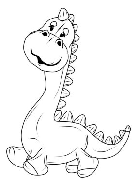 Beyaz arka planda Dunny Dino boyama