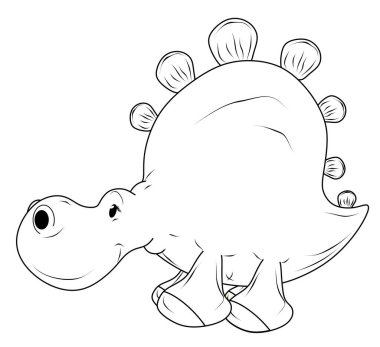 renkli komik ve şişman dino