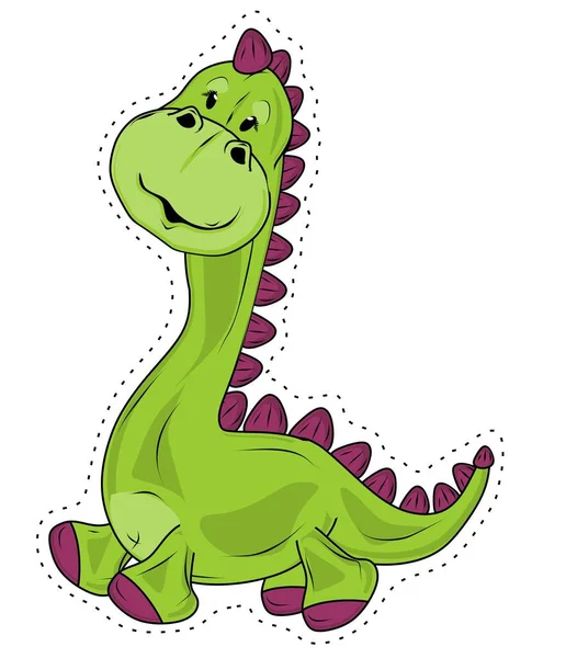 Jeden Zábavný Zelený Dino — Stock fotografie