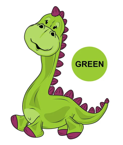 Grüner Dino Und Grünes Schild — Stockfoto