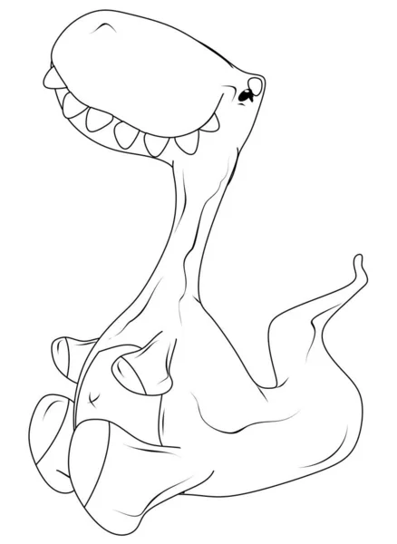 Coloring Funny Dino Funny Teeth — Stock Photo, Image