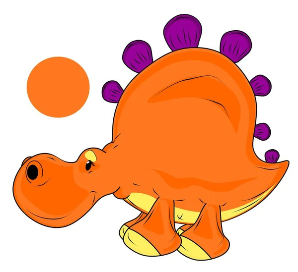 Orangefarbener Dino Und Orangefarbenes Zeichen — Stockfoto