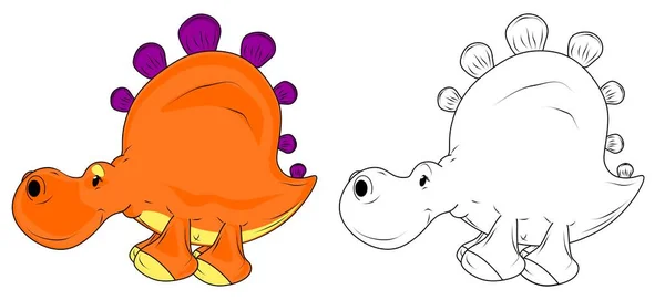 Orange Dino Med Färg Dino — Stockfoto