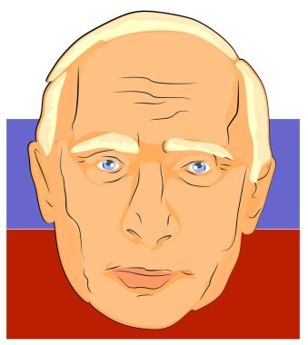 Putin ve Rus bayrağının yüzü