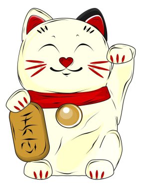 Uykulu ve mutlu maneki-neko kedisi