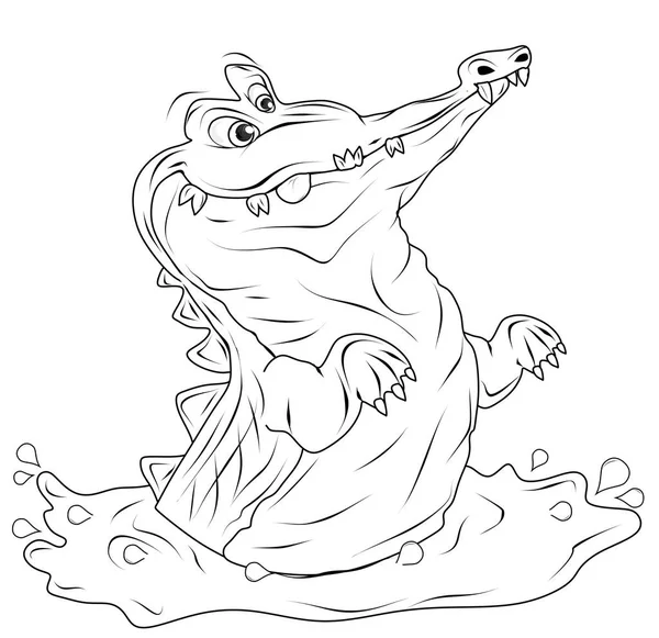 Coloring Funny Fat Crocodile —  Fotos de Stock