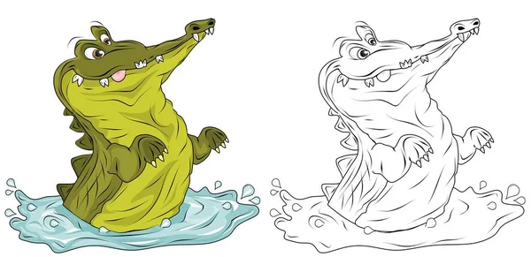 Зелений Крокодил Розмальовками Крокодил — стокове фото