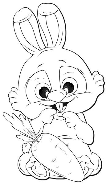 Розмальовка Кролик Великою Морквою — стокове фото