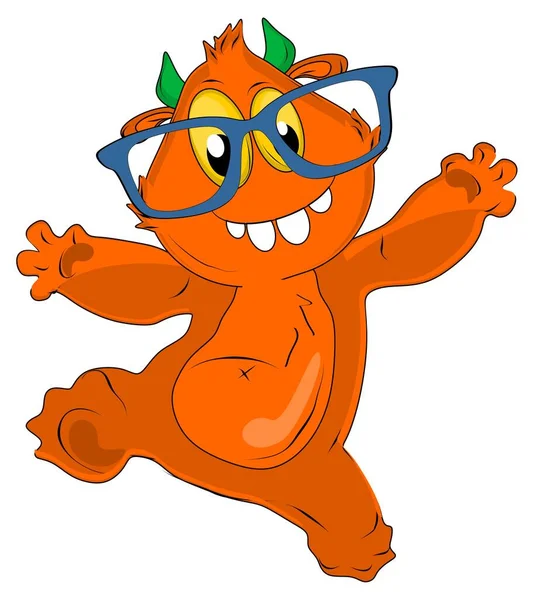 Orange Monster Big Glasses — Stock Photo, Image