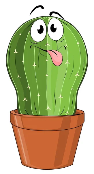 Cactus Sonriente Con Lengua Rosa —  Fotos de Stock