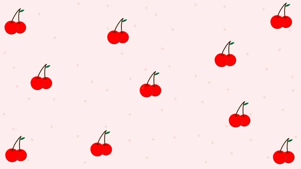 Red Cherry Patroon Achtergrond — Stockvector